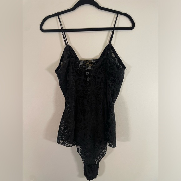 Vintage Victoria Secret Lingerie Gold Label Teddy Bodysuit Black Lace Satin M - Picture 6 of 6